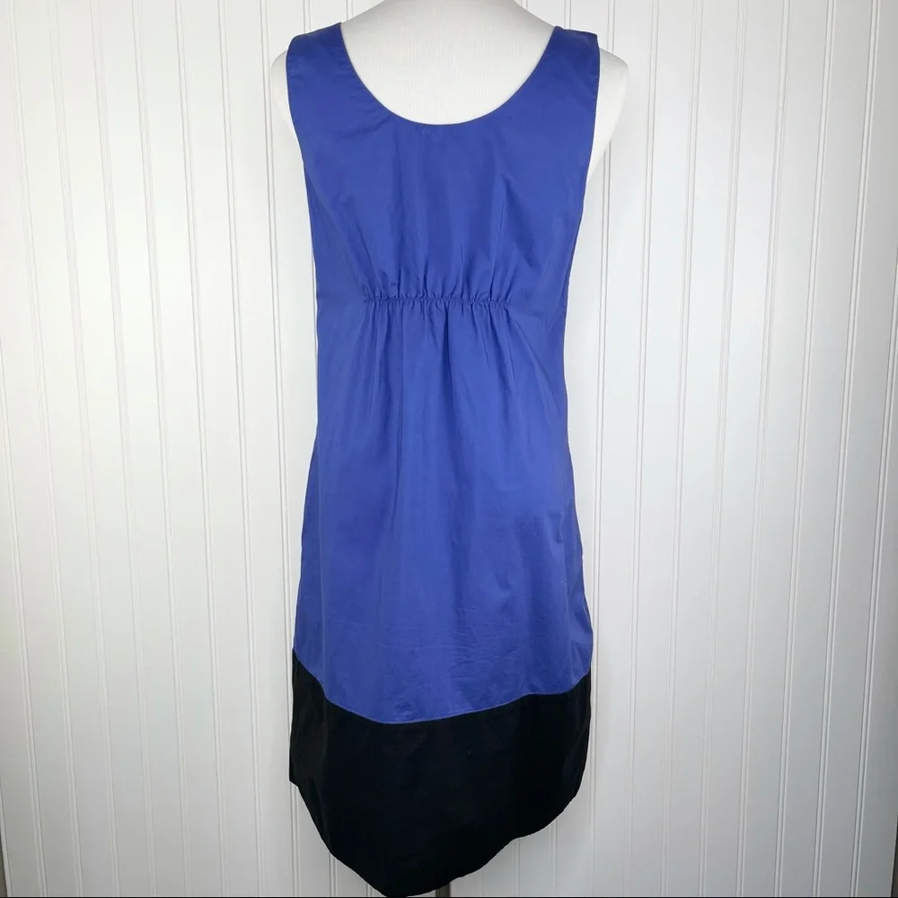 Vince Azure Blue Black Color Block Summer Sun Dress Small